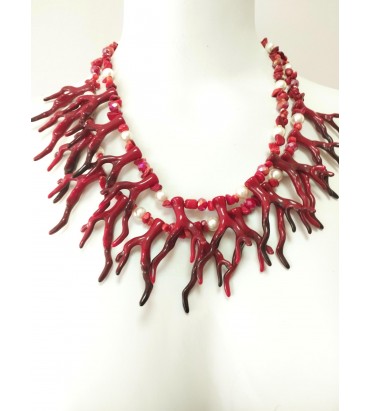 collar coral rojo