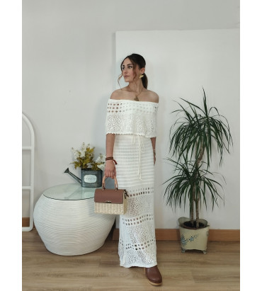 Vestido crochet blanco