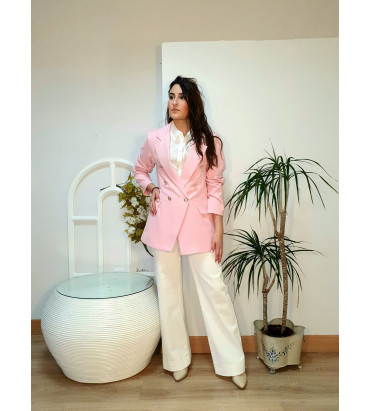 Blazer cruzada Hellen rosa